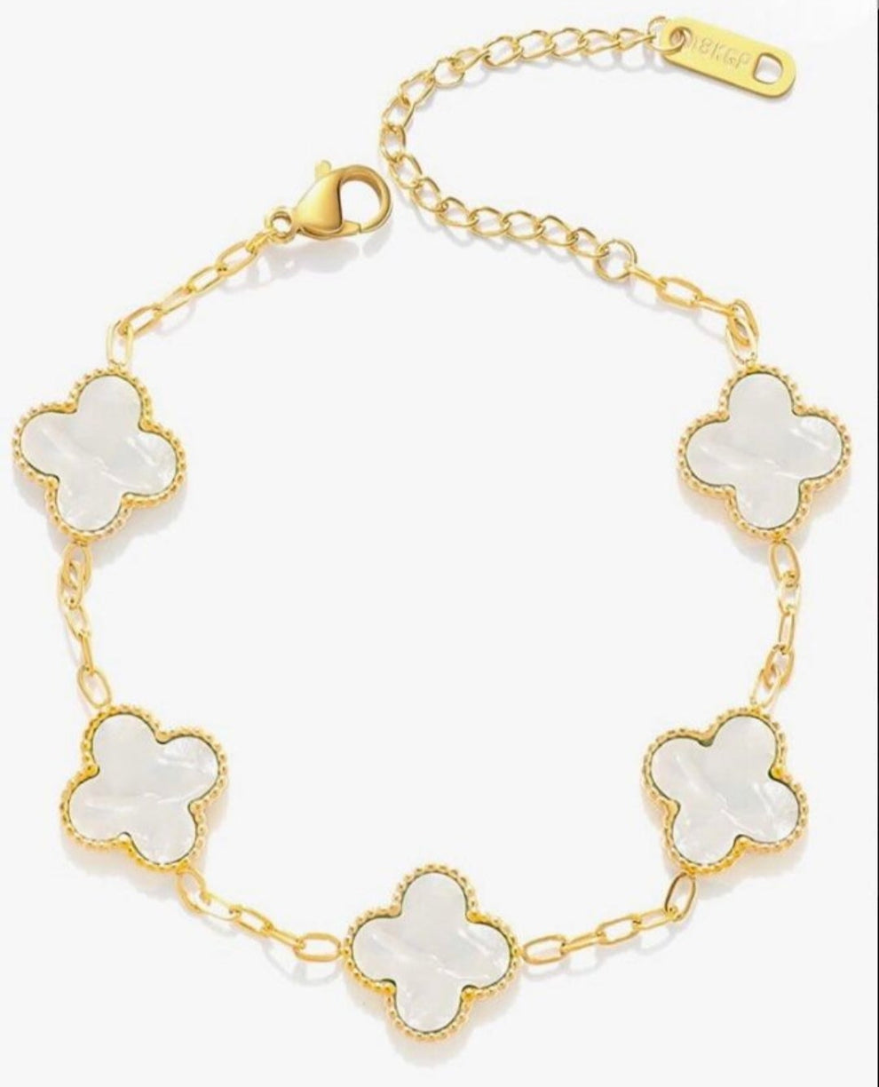 Clover Bracelet - White